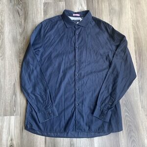 Ted Baker London Men's Dress Shirt Size XXL (6)‎ Blue Dot Constrasing Flip Cuffs